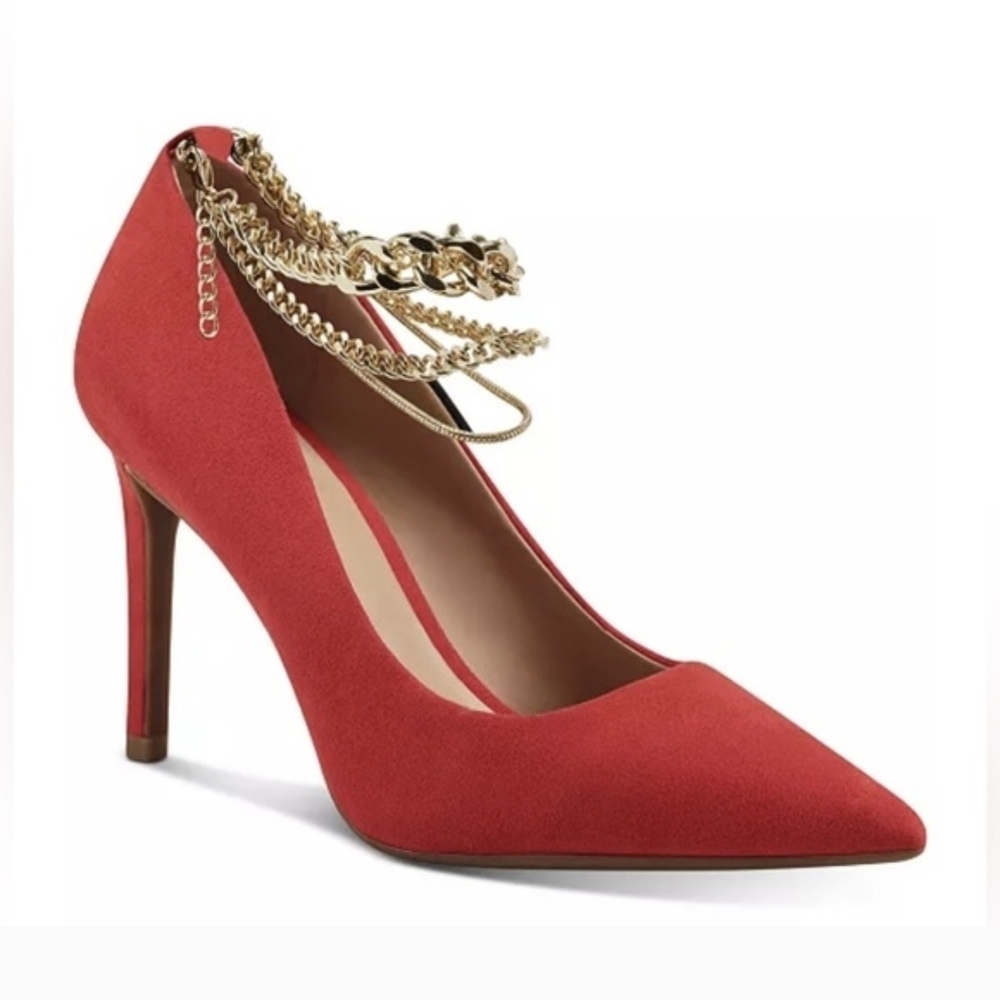 INC International Concepts Red Heels with Gold Chain